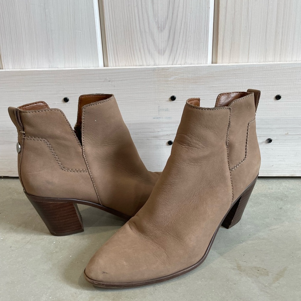 Franco Sarto Brown Ankle Booties with Western Flair